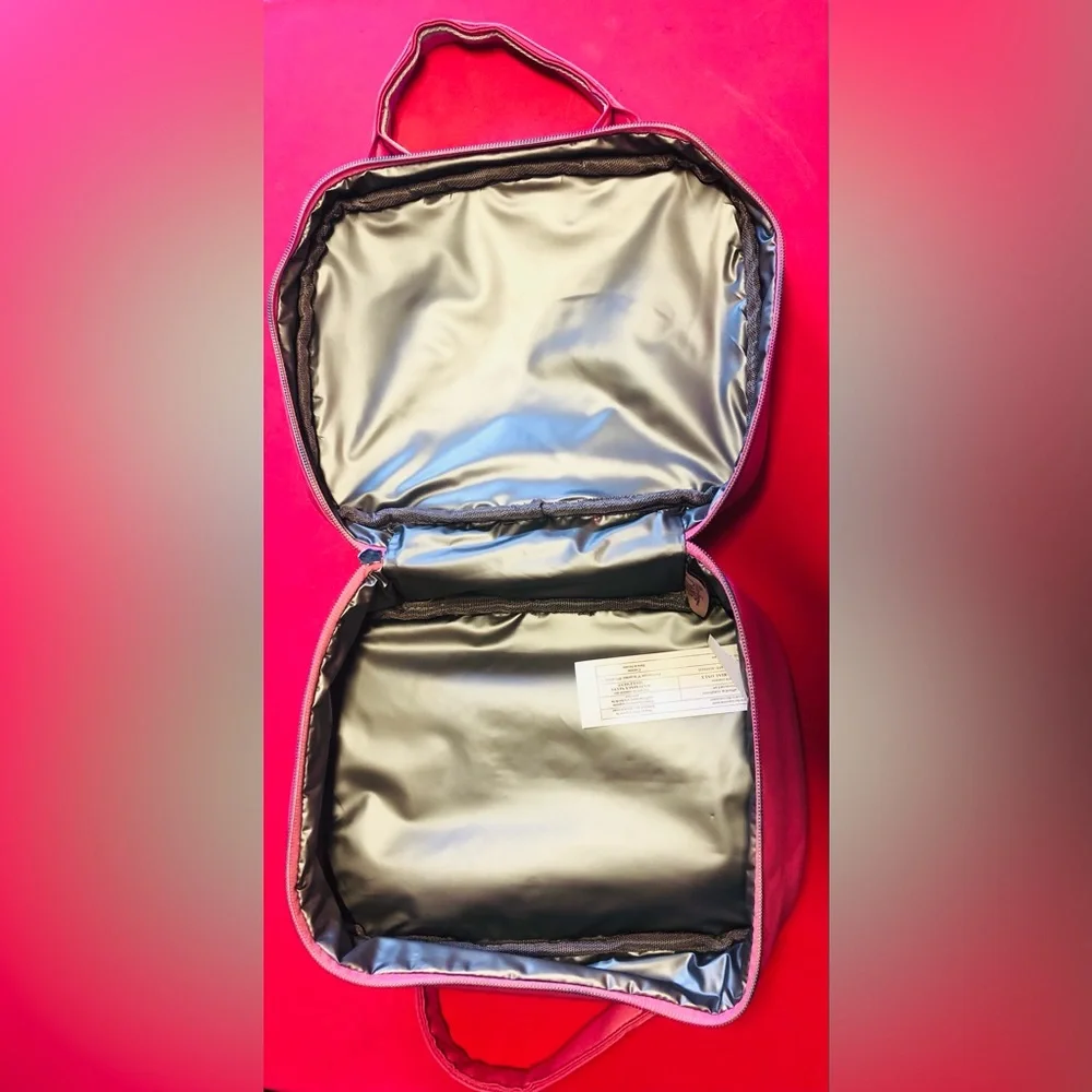 Rainbow Pink Heart Lunch Cooler Lunch Bag Kids School Pets Food Pic Nic Travel